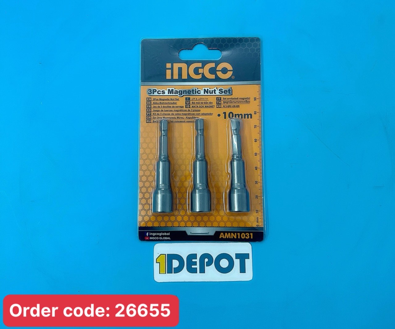 Bộ 3 đầu bắn tôn 10mm INGCO AMN1031