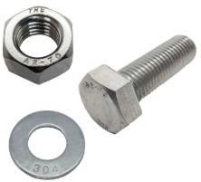 Bộ bulong + con tán + long đền chất liệu xi M8x30mm