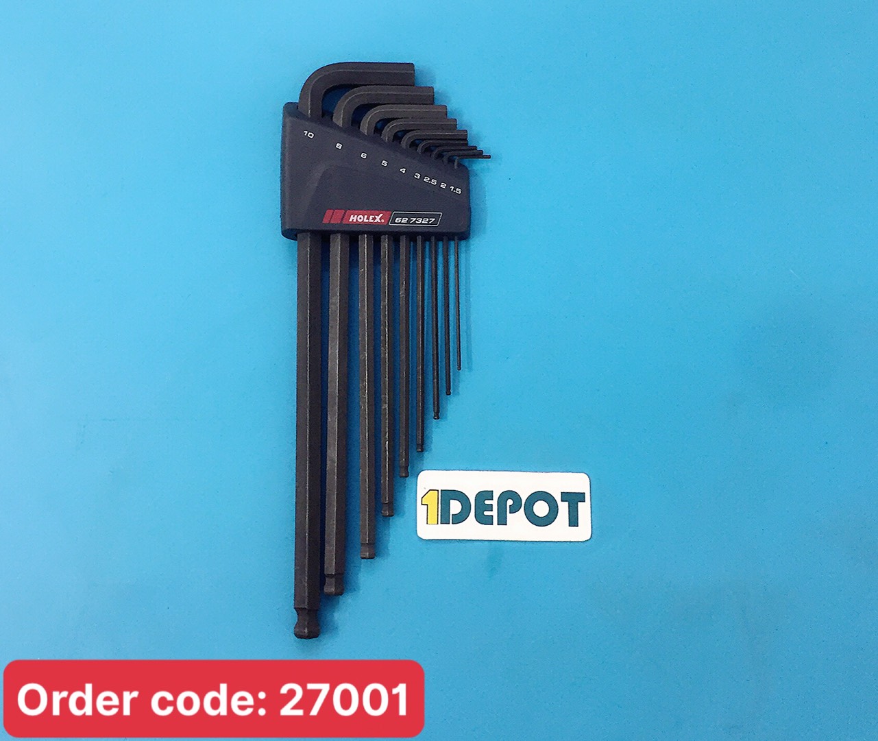 Bộ lục giác đầu bi dài 9 cái hệ met Holex Germany 627327 9 (Cr-mo)