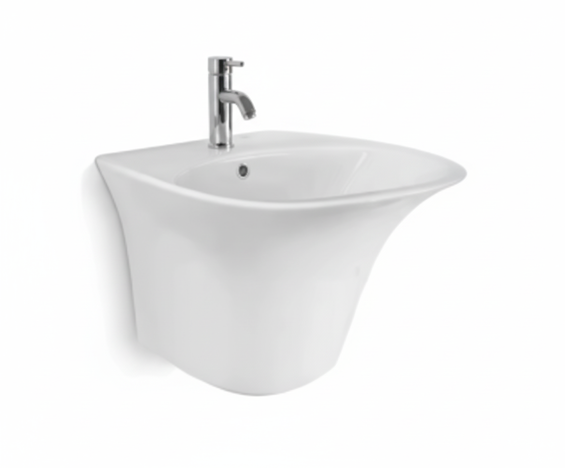 Chậu rửa lavabo treo tường liền khối Vanni VN-LB24  sứ cao cấp