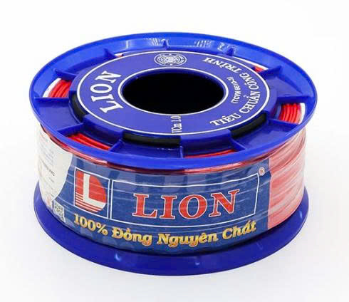 Dây điện đơn mềm Lion Vcm 4.0 màu nâu, ruột đồng, cách điện PVC, cuộn 100m