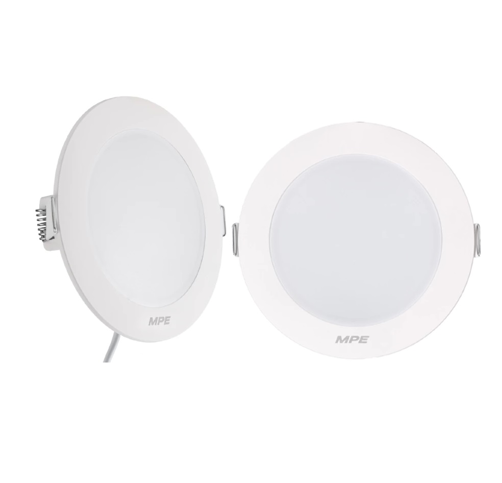 Đèn LED Panel âm trần MPE RPL2-9N 9W – Vỏ nhựa, đục lỗ Ø122, ánh sáng trung tính