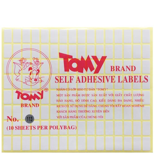 Giấy nhãn Tomy A5 No.113 (10mm x 18mm) xấp 10 tờ