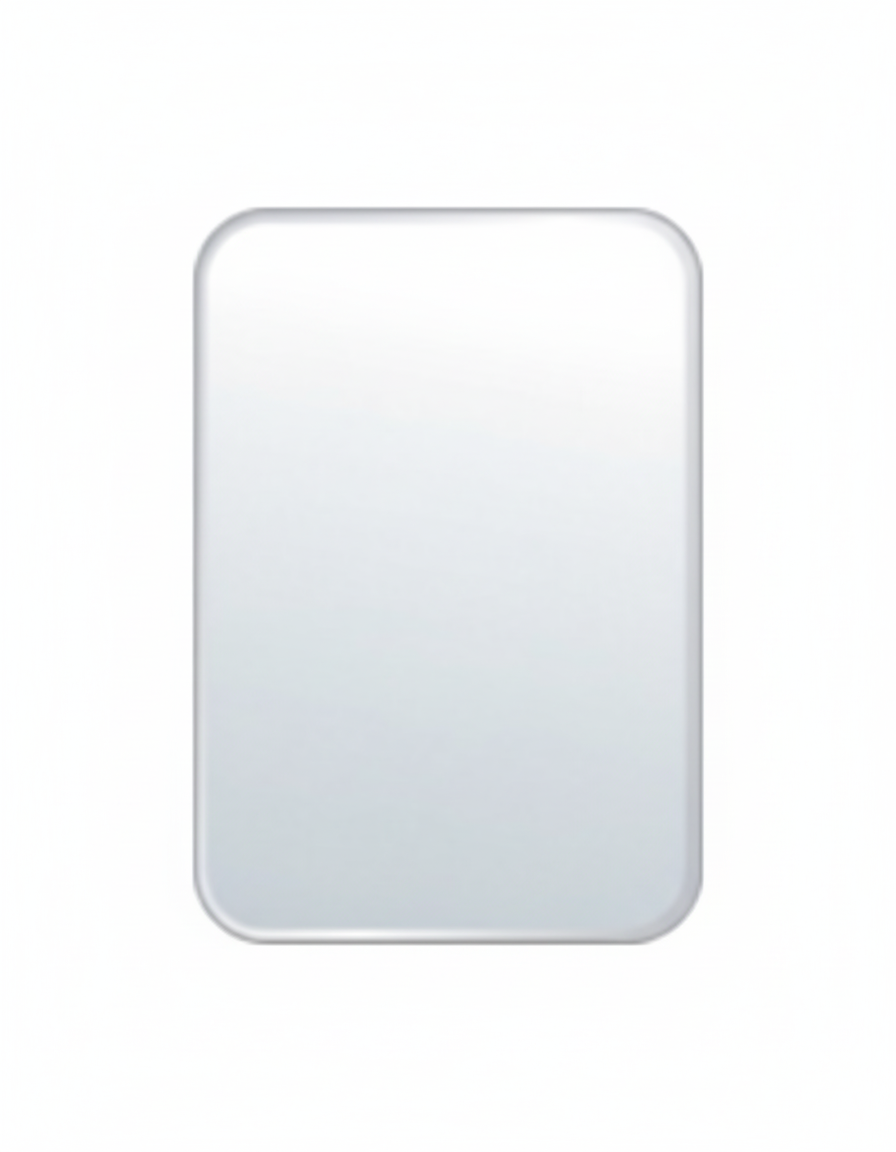 Gương phòng tắm Vanni GS-08 50x70cm, chữ nhật bo góc, inox sáng