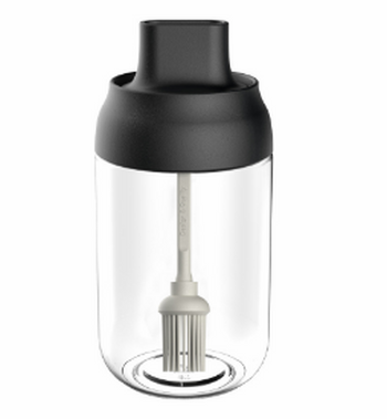 Hủ đựng dầu ăn có bàn chải, chất liệu thuỷ tinh