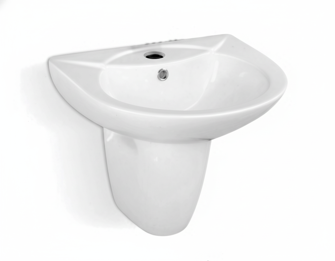 Lavabo treo tường Vanni VN-LB23 490x435x480mm, Sứ cao cấp phủ men nano kháng khuẩn