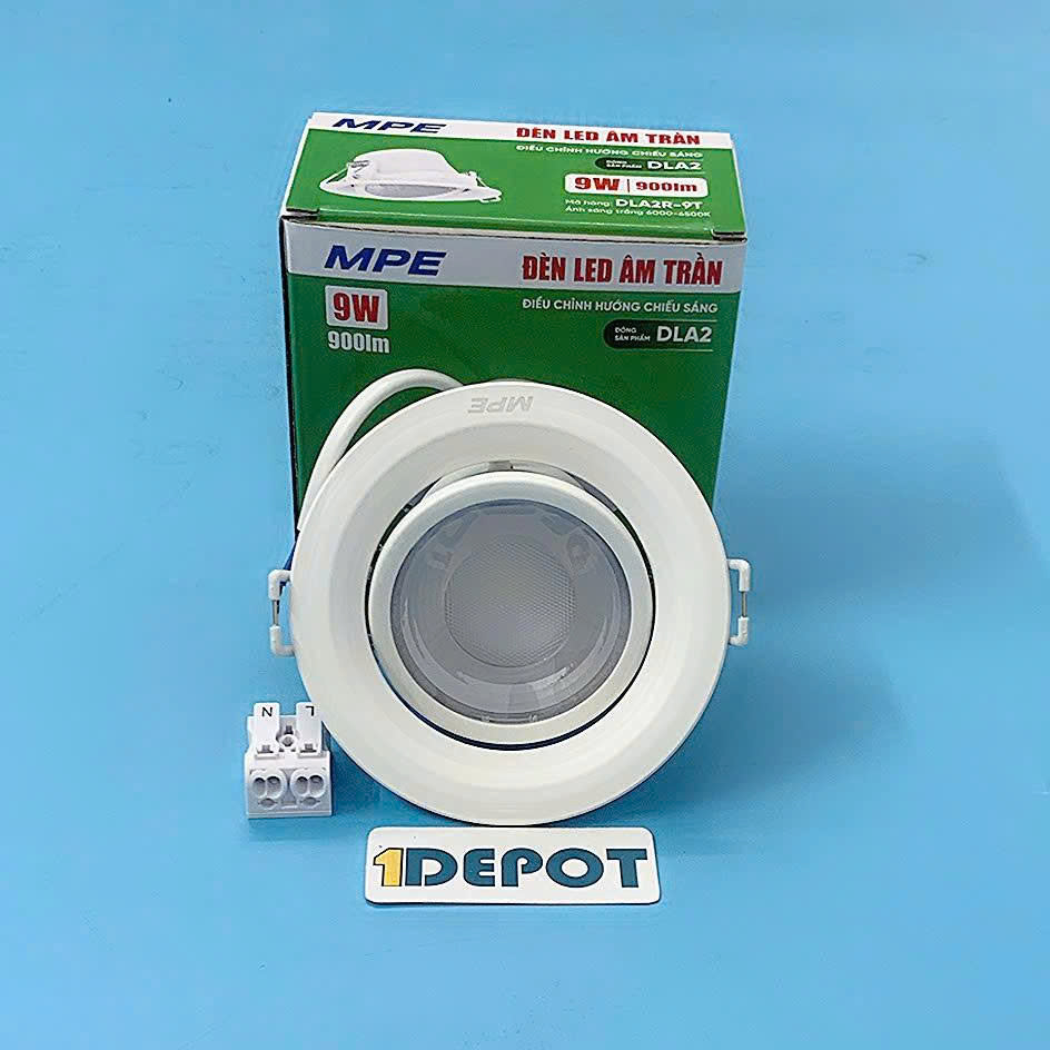 LED Downlight âm trần Chiếu điểm, Điều chỉnh hướng sáng, mặt tròn MPE DLA2R-9T,  9W ánh sáng trắng