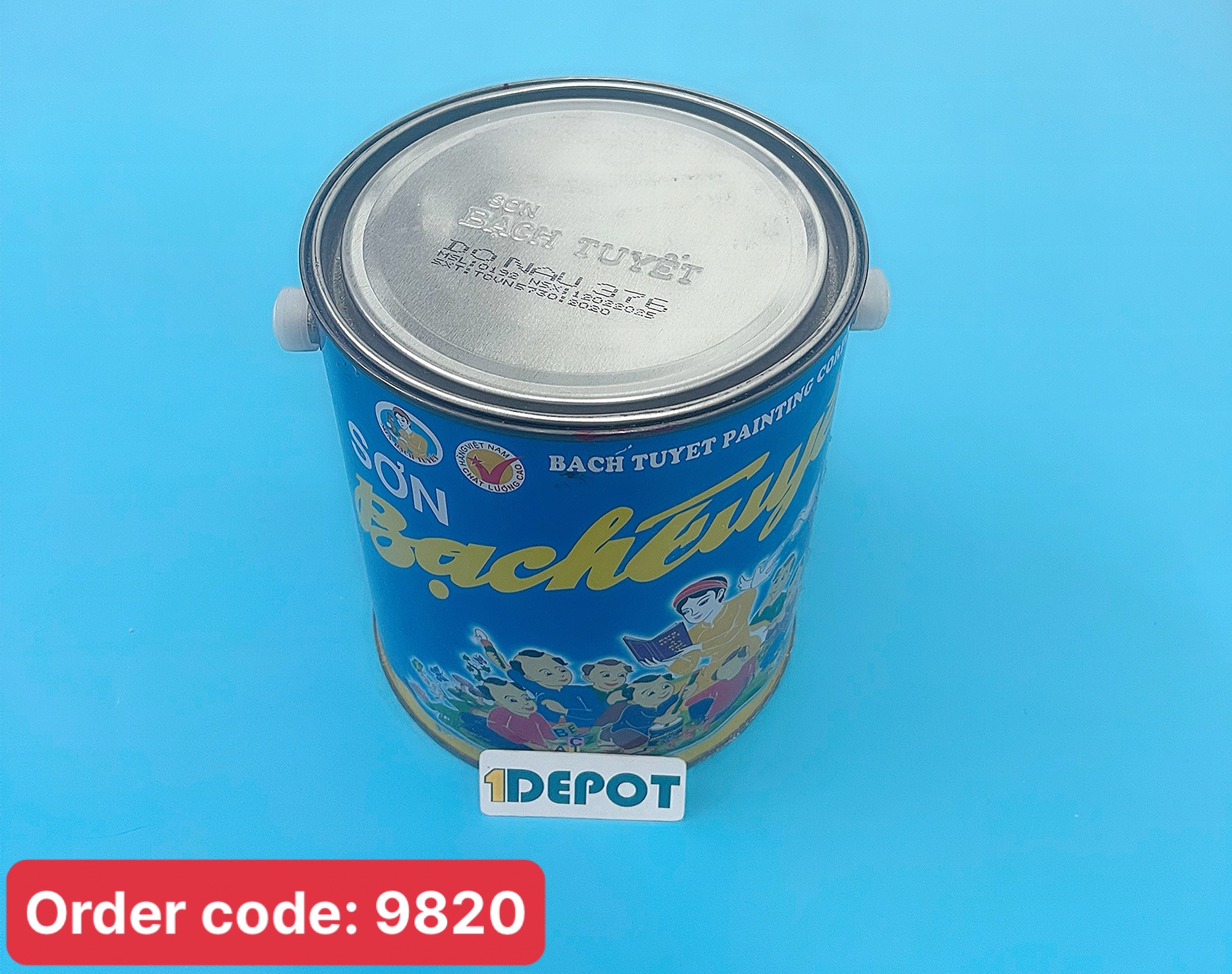 Sơn phủ alkyd (bóng) Bạch Tuyết màu đỏ nâu 376, lon 2.8kg