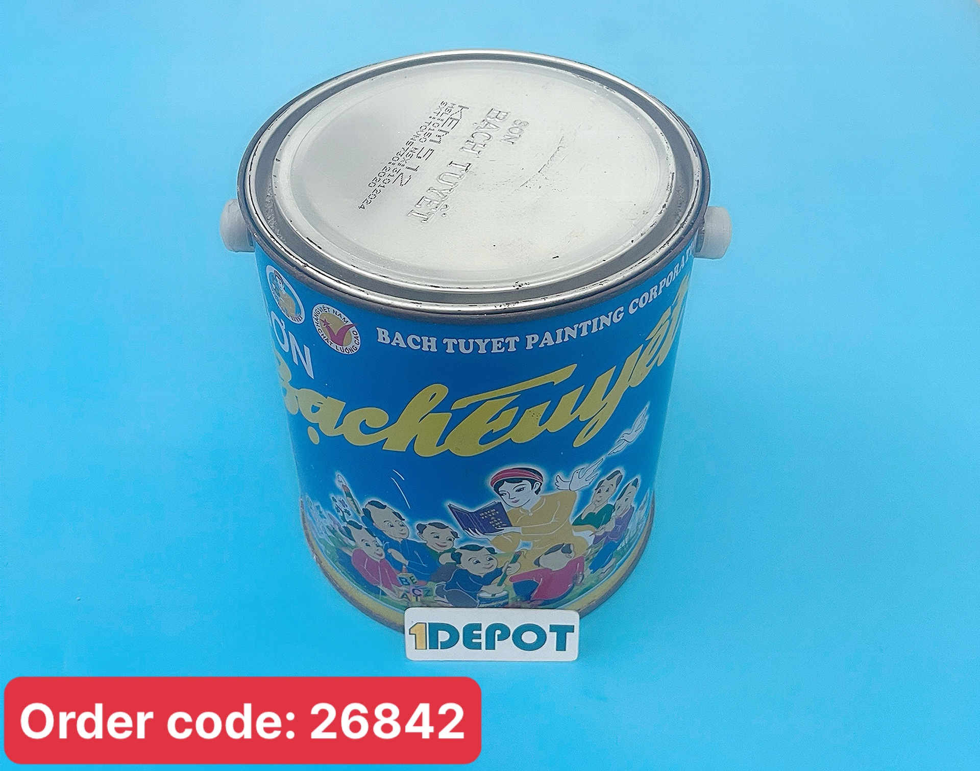 Sơn phủ alkyd (bóng) Bạch Tuyết màu Kem 512, lon 3kg
