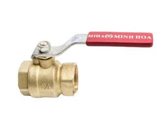 Van bi đồng tay gạt ren trong màu đỏ phi 21 MIHA DN15 - PN16