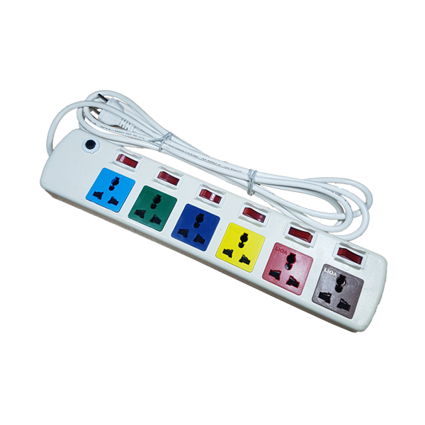 Ổ cắm điện đa năng LiOA 6D0F32N (6 Ổ 3 Chấu, 6 Công Tắc, Dây 3 mét 2 Lõi)