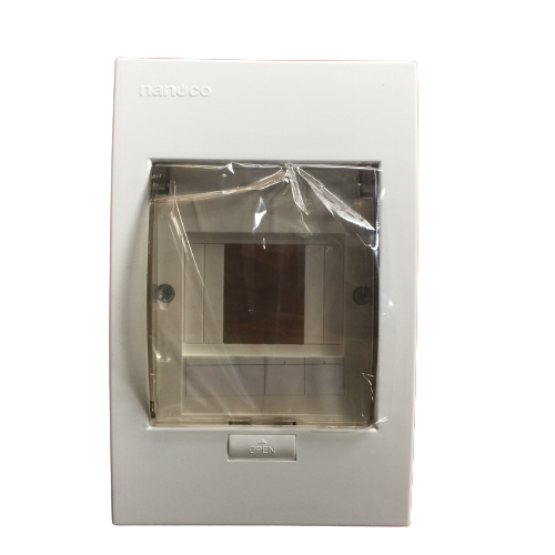 Tủ điện âm tường dùng cho MCB Nanoco NDP104P đế nhựa, nắp nhựa