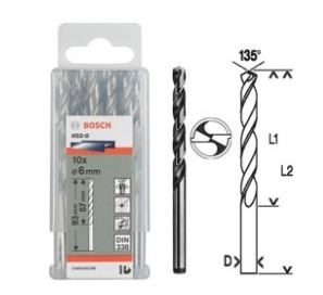 Mũi khoan sắt BOSCH 2608595065 HSS-G, đường kính 5.8mm