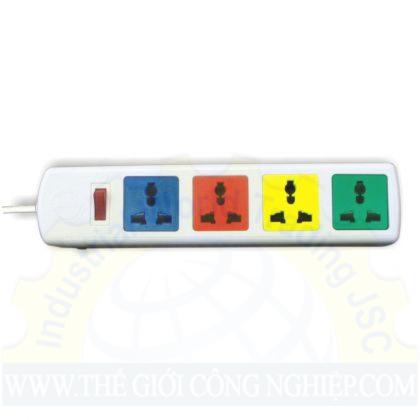 Ổ cắm kéo dài đa năng LiOA 4D32WN, 4 ổ cắm đa năng có nắp che an toàn, chiều dài 3m, công suất 2200W/250V, có 1 công tắc & có bảo vệ quá tải bằng CB.