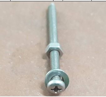 Vít bake đầu tròn thân bu lông m4x30 có tán và long đền, chất liệu inox inox 304