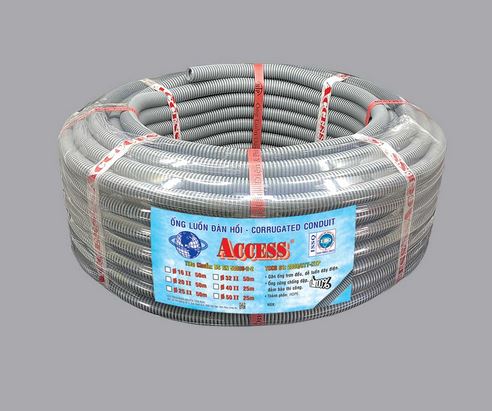 Ống ruột gà luồn dây điện ACCESS Tiến Phát RG20/2 màu xám, 1 cuộn 50m