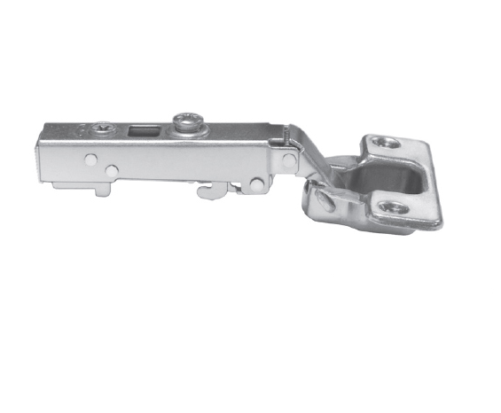 Bản lề bật thẳng trùm ngoài có giảm chấn Hafele 311.01.500 không đế, góc mở 110°, chất liệu thép mạ niken