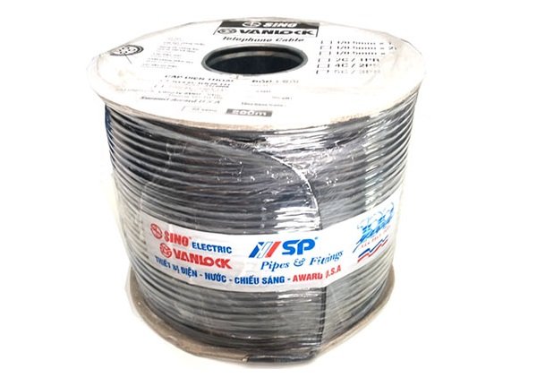 Cáp điện thoại 2 đôi 4 lõi Sino (1/0,5mm x 2P)