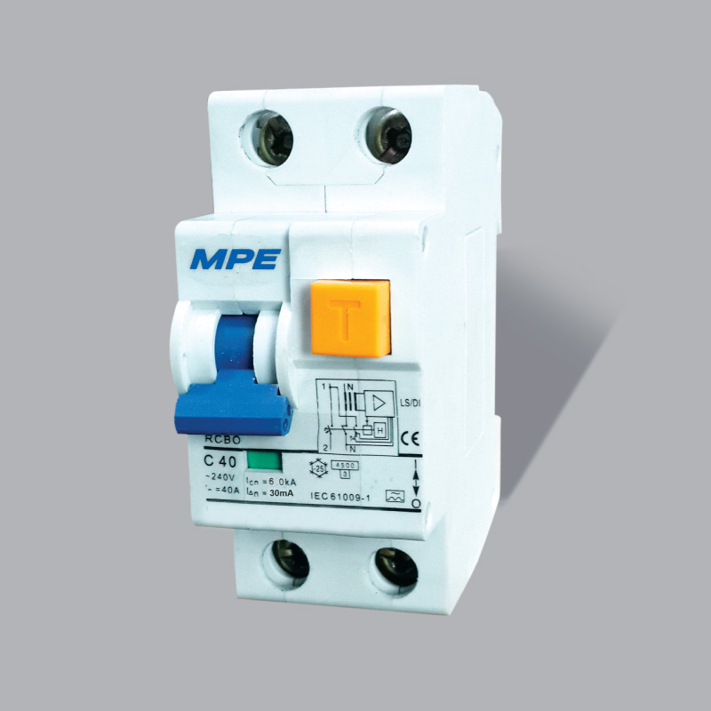 Cầu dao bảo vệ dòng rò & quá tải 2 pha 16A 30mA Mpe RCBO-30/216