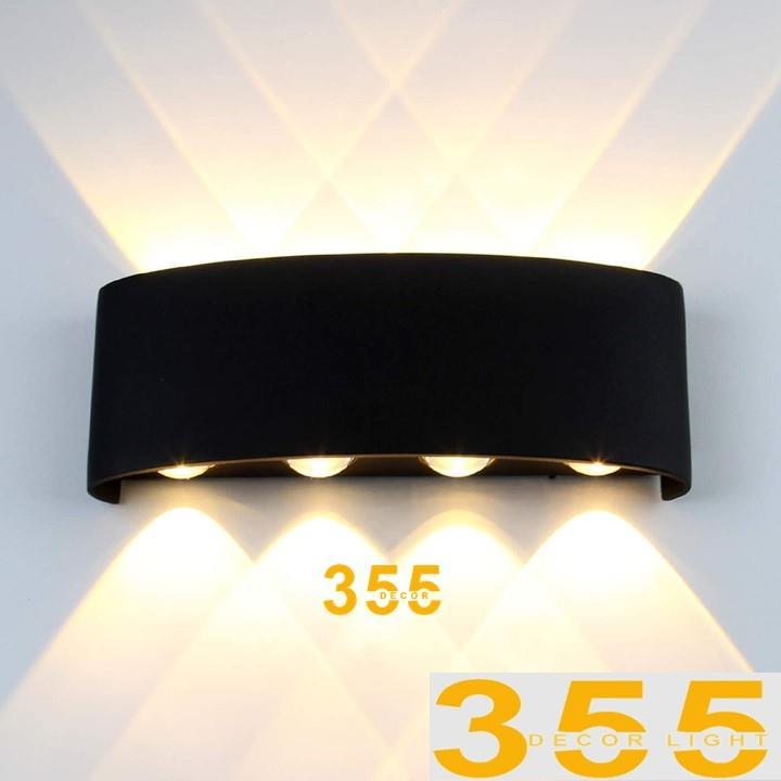 Đèn tường hiện đại 355Decor VNT2222T4DEN màu đen 8 bòng (không kèm bóng), ánh sáng trung tính 3000K, kích thước L210 x H90mm