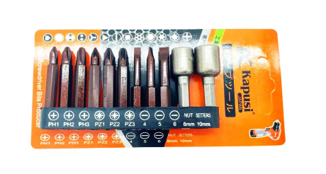 Bộ mũi vít đóng và đầu bắn tôn 11 chi tiết Kapusi K-7181