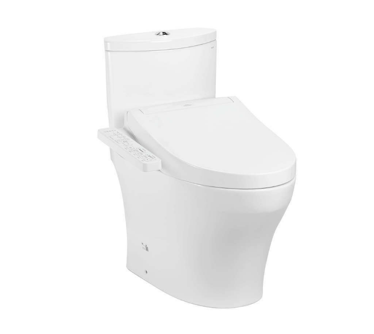 Bồn Cầu Một khối Toto CS838DW16, nắp điện tử. Phụ kiện bao gồm bích nối sàn, van dừng