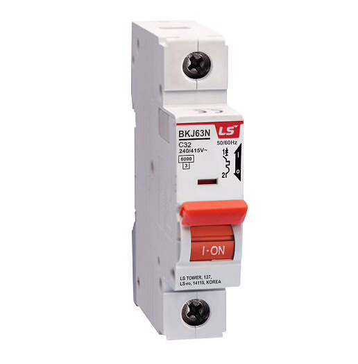 Cầu dao điện loại tép MCB LS, BKJ63N 1P 32A 6kA, gắn trên thanh ray