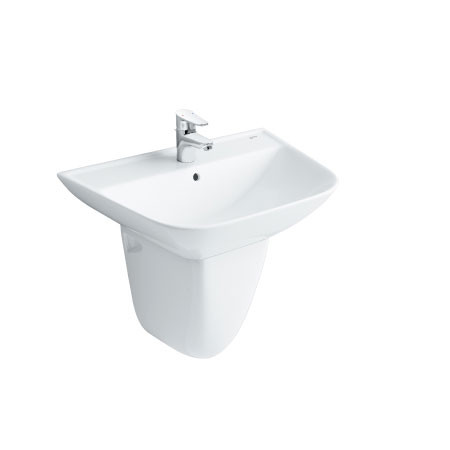 Chậu rửa lavabo treo tường inax L-297V(EC/FC) & L-297VC, chân lửng, kích thước 420x620x179 mm
