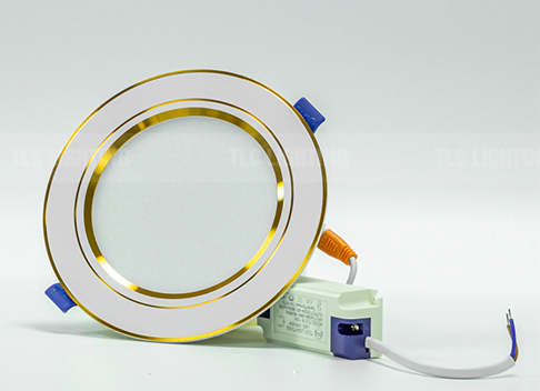 Đèn led âm trần khối đúc TOS viền vàng 9W TLC-ATO-VV-09W-03, ánh sáng vàng, chip OSRAM CHBL Đức