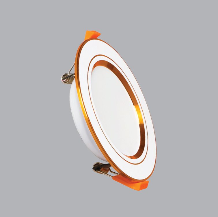 Đèn LED Downlight MPE 9W DLV-9N viền vàng, ánh sáng trung tính, loại tròn âm trần