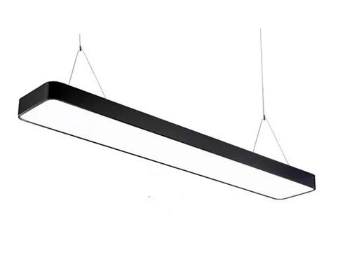 Đèn thả trần 1m2 36W, W70xH40mm, thân đen, ánh sáng trắng 6500k