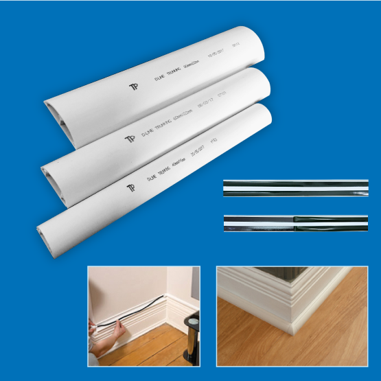 Nẹp luồn dây điện bán nguyệt 6P Tiến Phát DL60, cây dài 1m2
