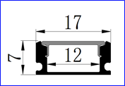 Thanh nhôm profile U1707, cây dài 3m