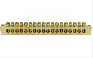Thanh trung tính nối đất 18P (1 lỗ Ø6mm + 17 lỗ Ø5mm) 125A
