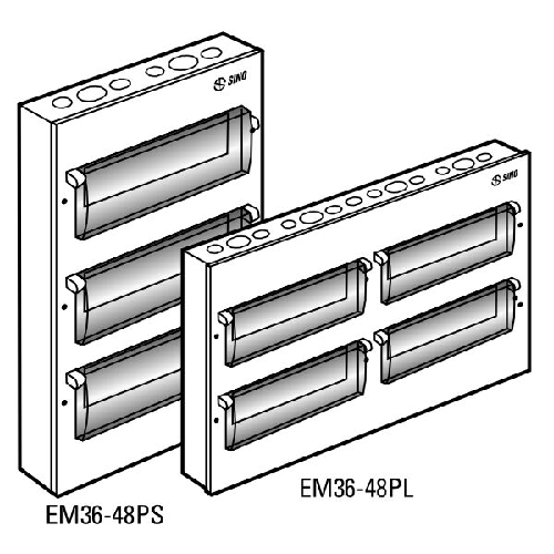 Tủ điện vỏ kim loại 48 đường Sino EM48PL/PS