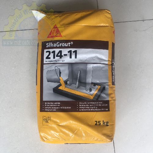 Vữa rót gốc xi măng Sika SikaGrout 214-11, bù co ngót, có thể bơm được, bao 25kg