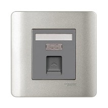 Bộ ổ cắm mạng Cat5E Zencelo Schneider E8431RJS_5_SA_G19, màu xám