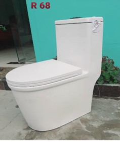 Bồn cầu liền khối Bệt R 068 - Bé, Thân ngắn