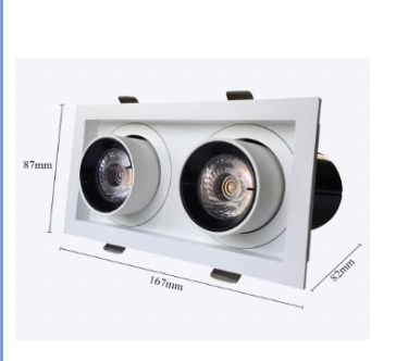 Đèn led chỉnh hướng 12 x 2 W 167x87x82 DCV series ENA DCG2x12-110/CB(V), ánh sáng vàng