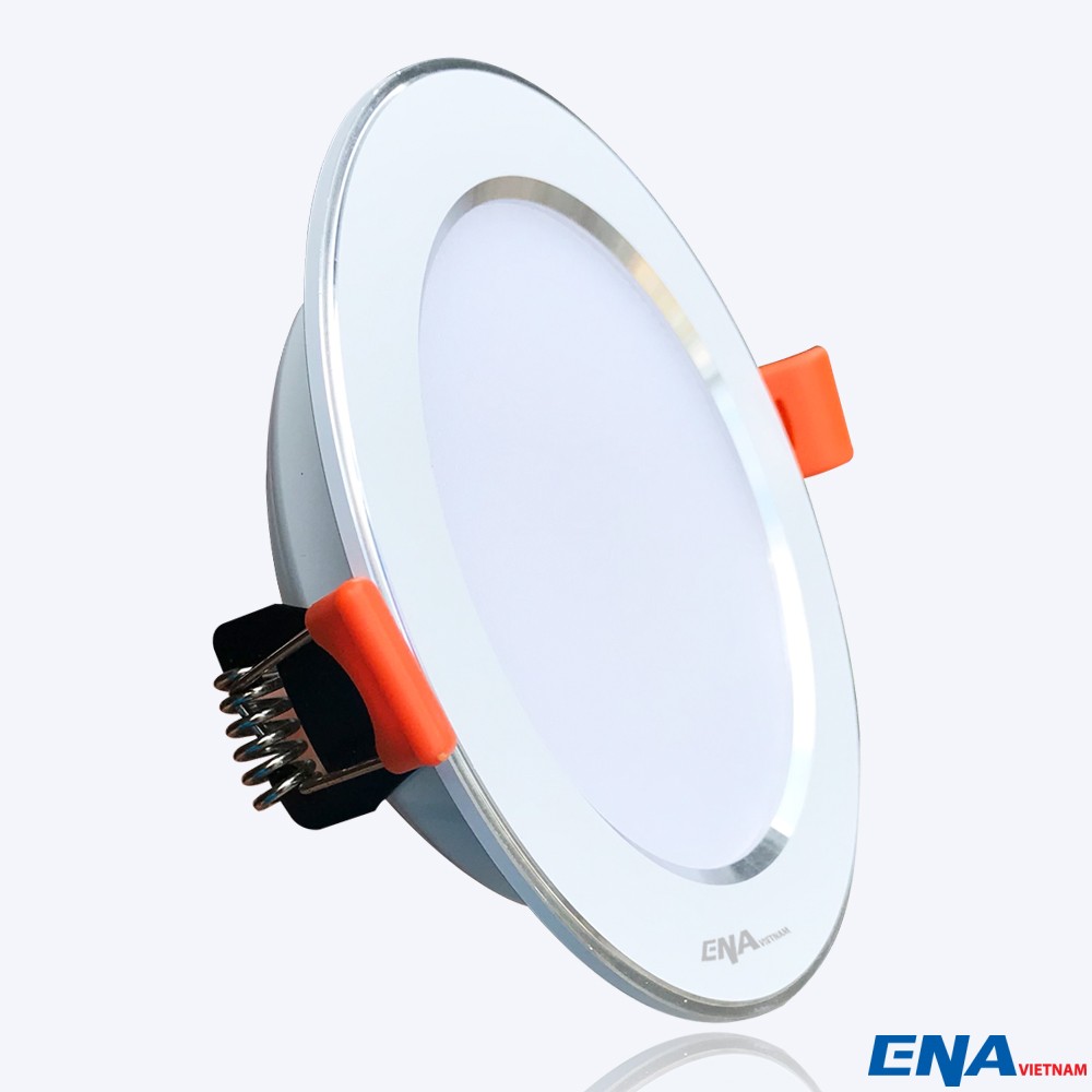 Đèn led downlight âm trần viền bạc 5W Ø70 DTF series ENA DTF05-105/SE(V)B, ánh sáng vàng