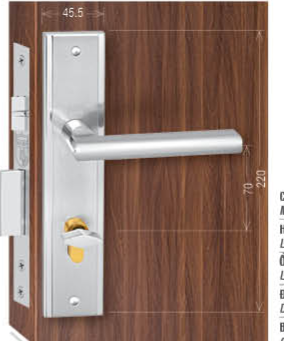Khóa cửa tay gạt thông phòng 04513, chất liệu inox 304