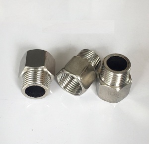 Nối ren (cà rá, lơ thu) ren ngoài 27 ren trong 21, chất liệu inox 304