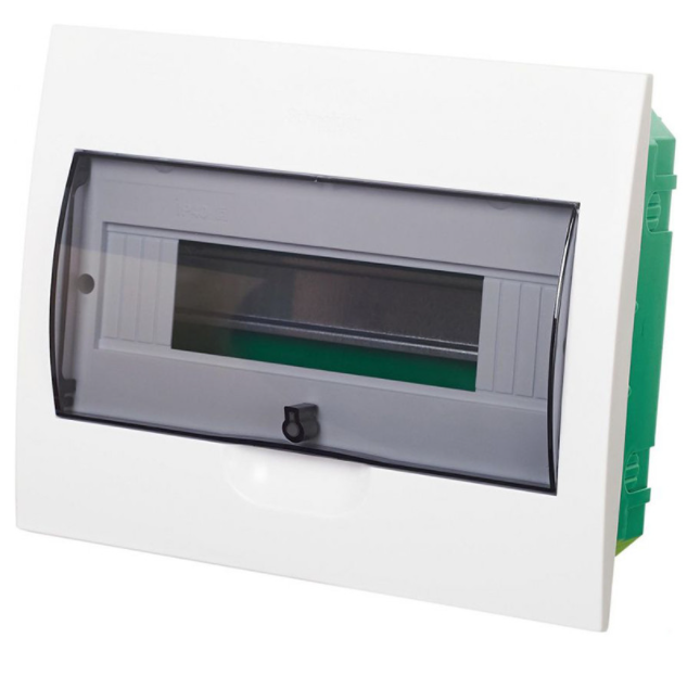 Tủ điện nhựa âm tường 4/8 module E9 Schneider EZ9E108S2F, kích thước 208x222x92 mm