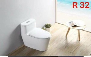 Bồn cầu liền khối Bệt R 032 - Lùn béo