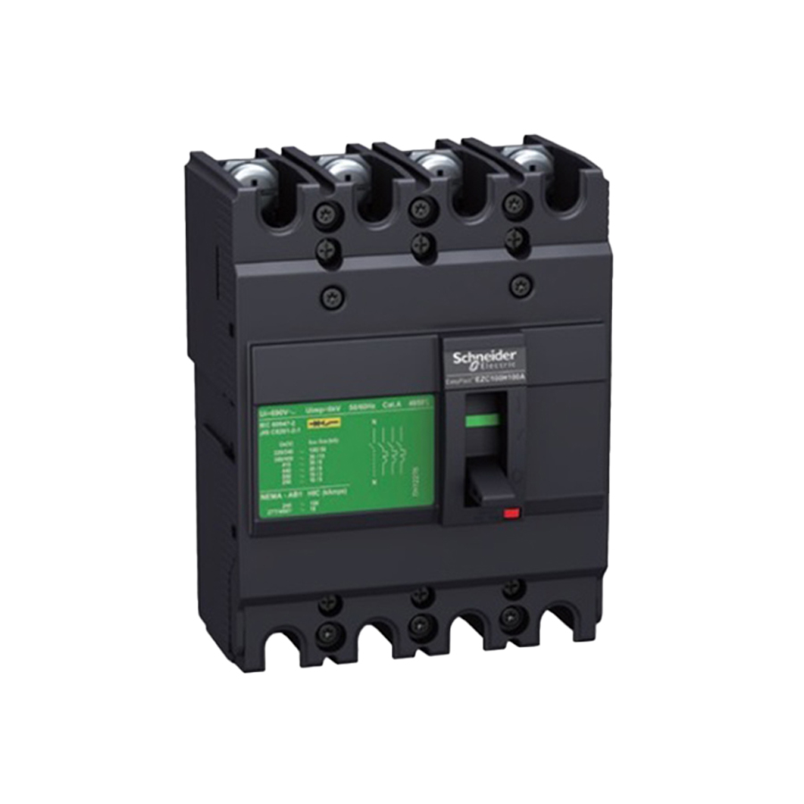 Cầu dao tự động dạng khối MCCB Easypact EZC100, 4P Type N, Icu=15kA 220/240V, 50A Schneider EZC100N4050
