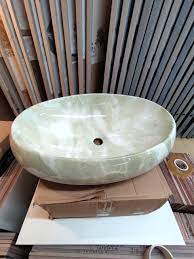 Chậu elip vân đá xanh CS -5555-D
