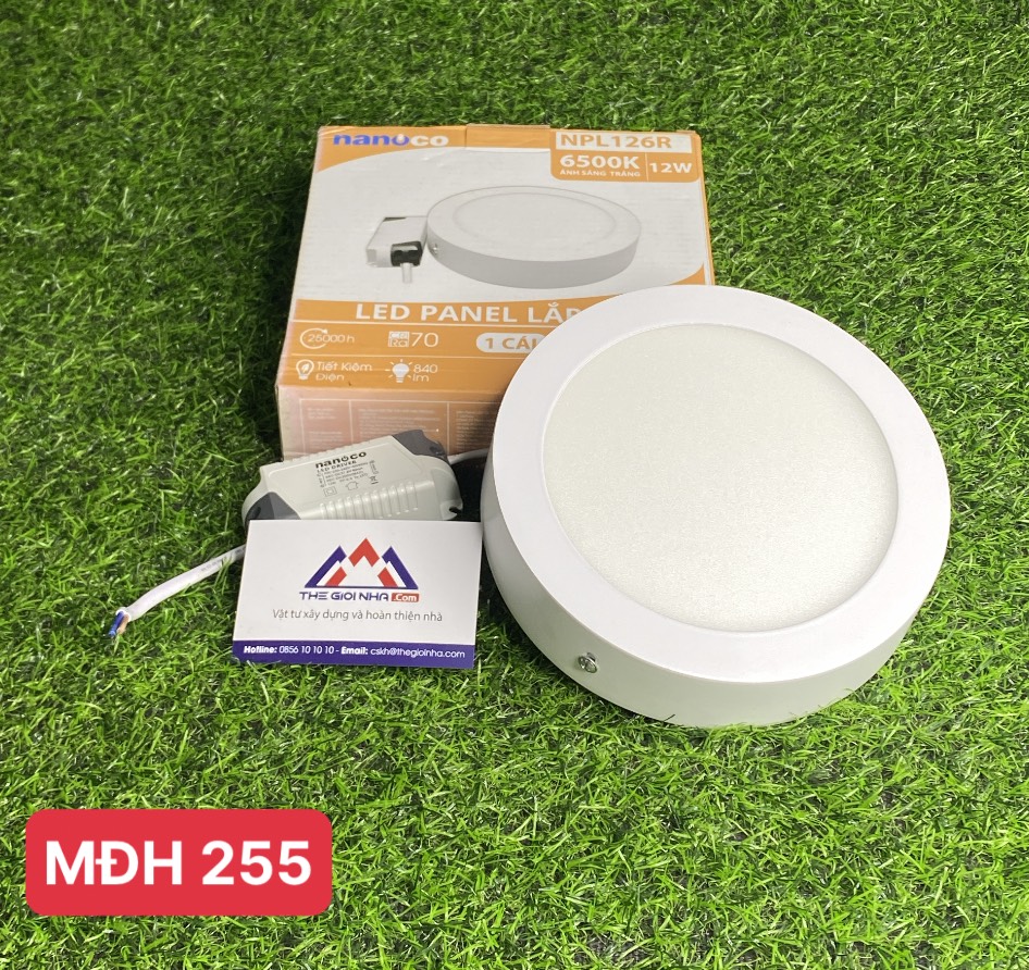 Đèn Led panel ốp trần nổi 12W Nanoco NPL126R, loại tròn ánh sáng trắng