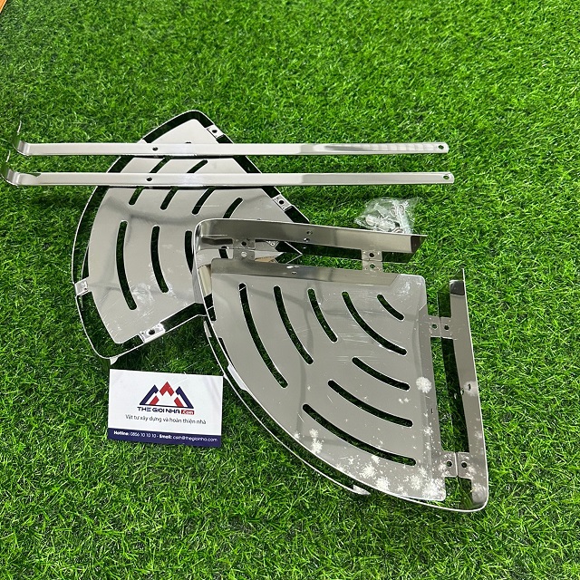Kệ góc 2 tầng 20cm inox 304