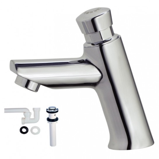 Vòi lavabo lạnh tự động ngắt Caesar B054CU, bộ xả nhấn