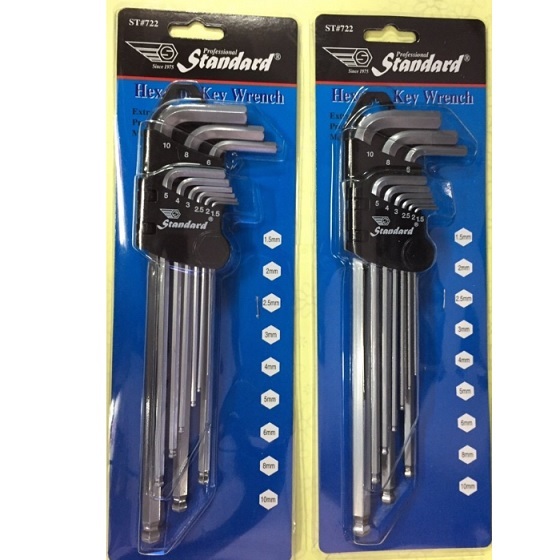 Bộ lục giác bi 9 chi tiết 1.5-10mm STANDARD ST722